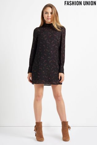 Fashion Union Floral Print Shift Dress